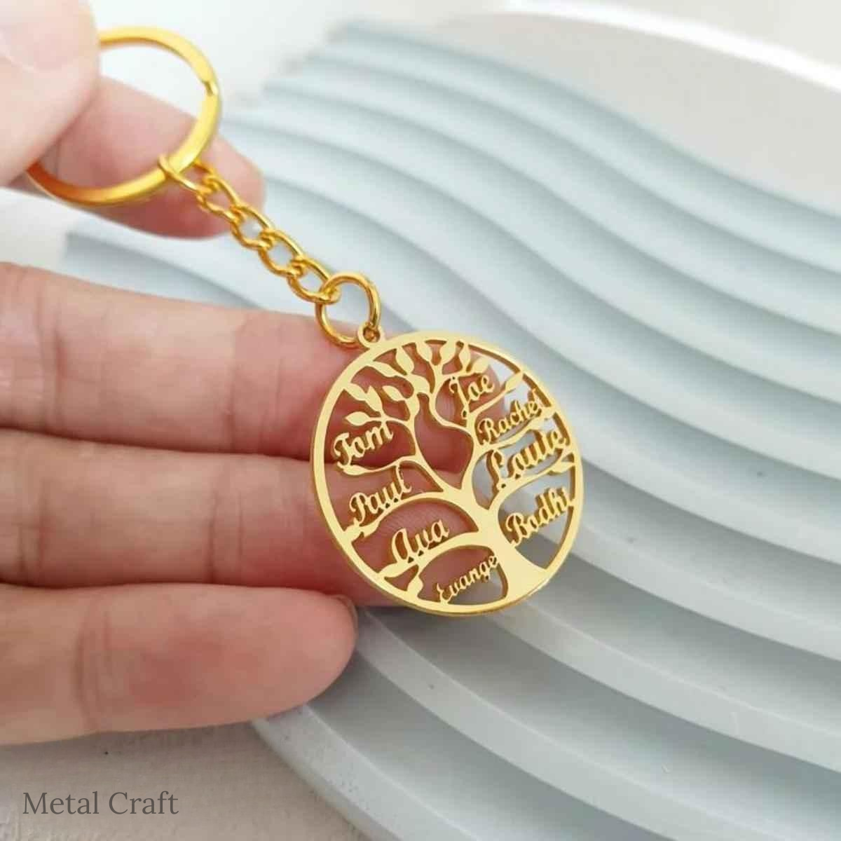 Stainless Steel Family Key Keychain