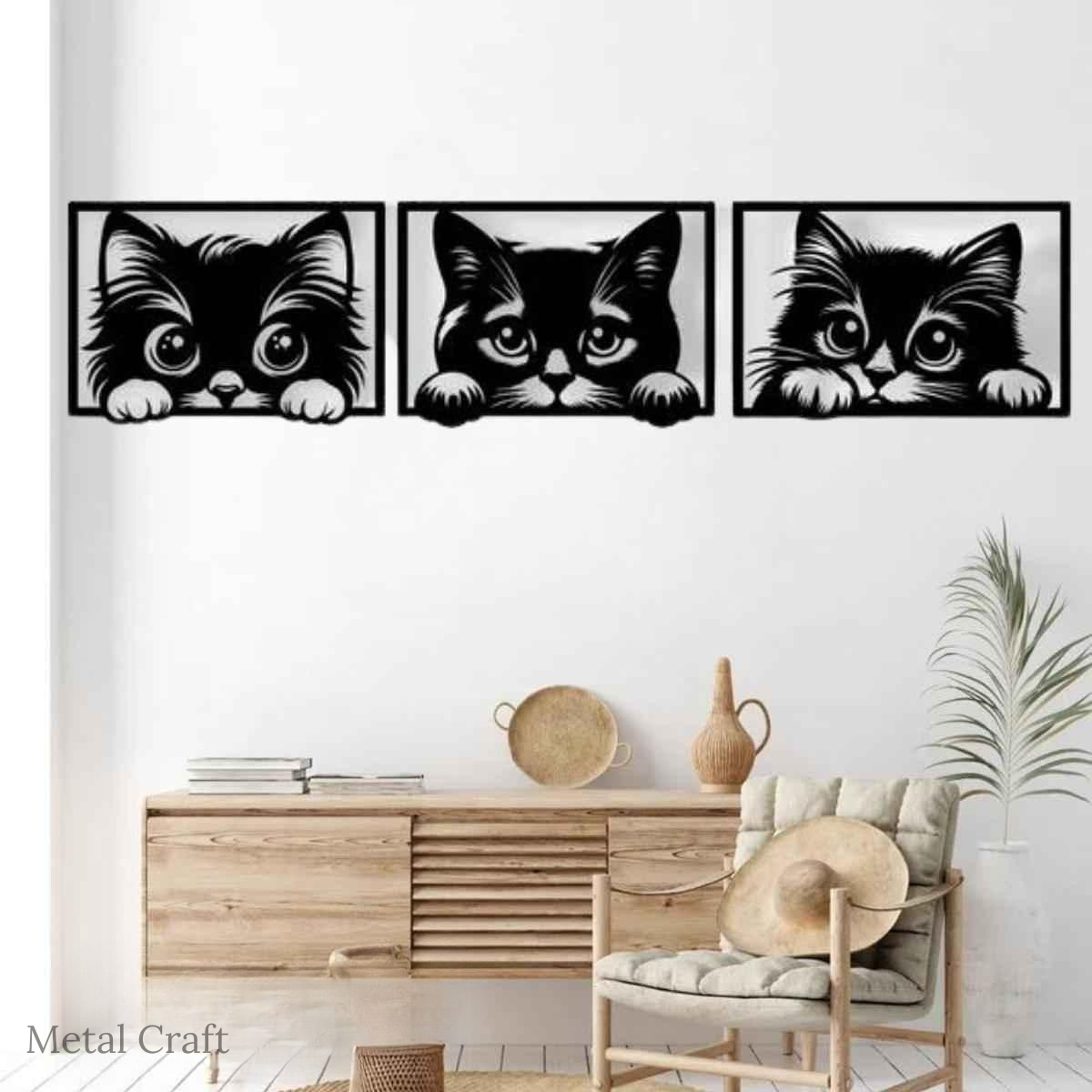 Peeking Cat Wall Decor | Cute Cat Wall Art