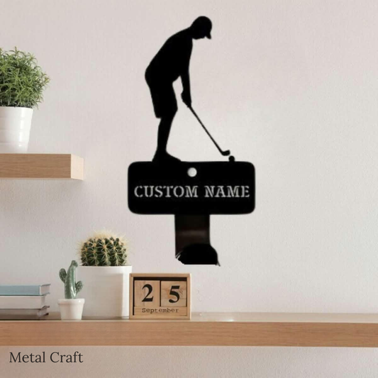 Custom Golf Sign Key Holder | Personalized Name Key Rack