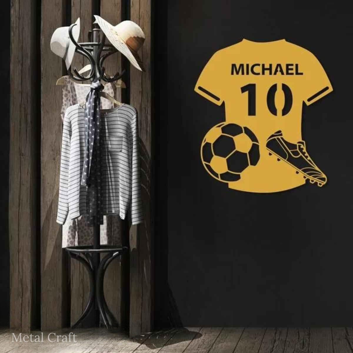 Custom Football Player Metal Sign | Personalized Football Wall Decor