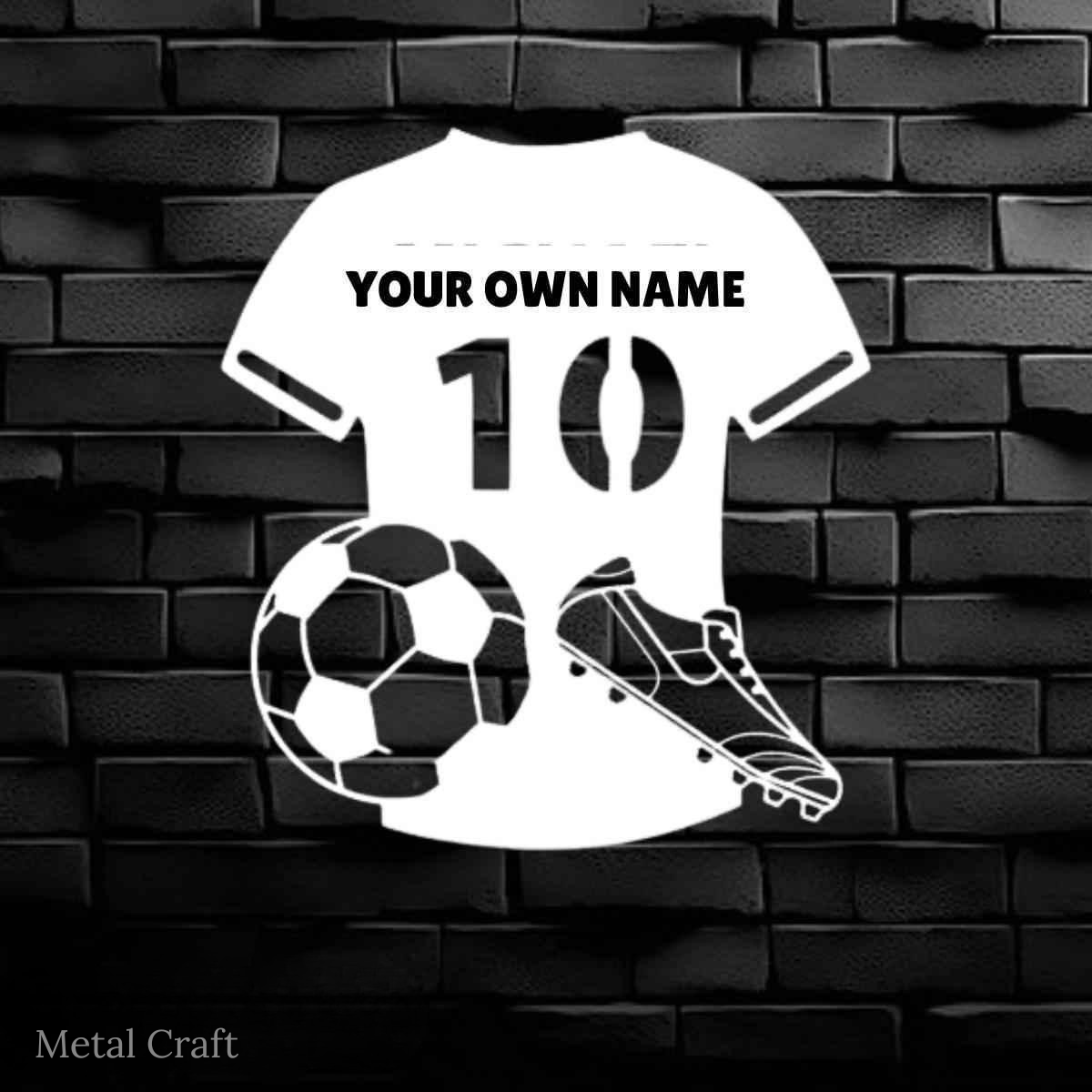 Custom Football Player Metal Sign | Personalized Football Wall Decor