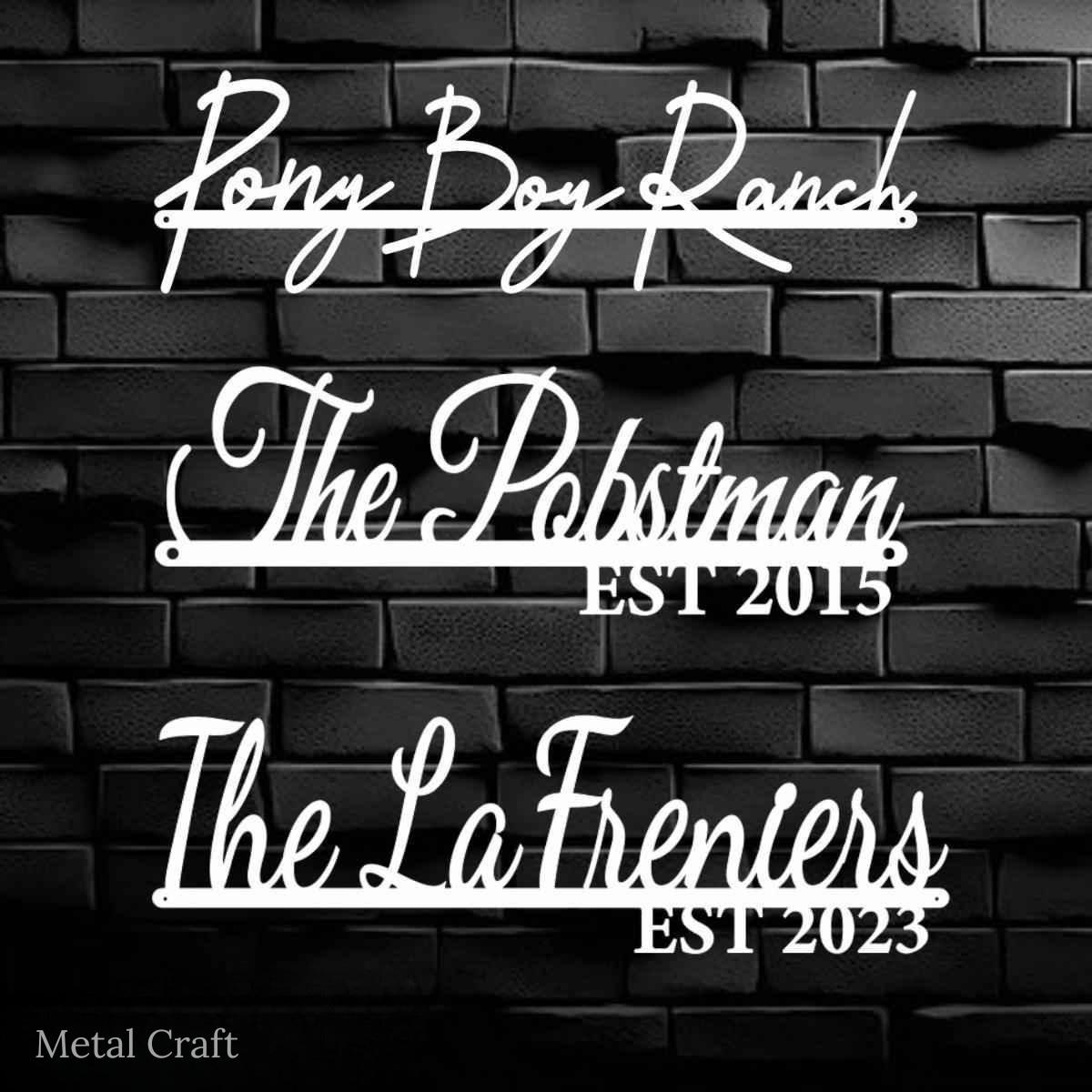 Custom Text Metal Sign | Personalized Word Art for Walls