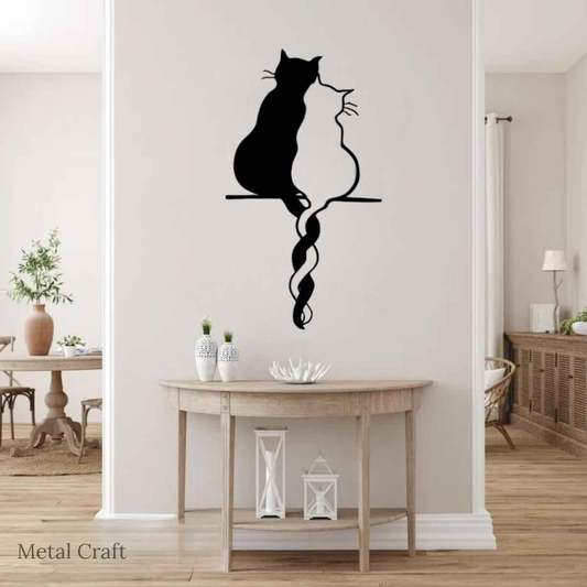 Cats in Love Wall Decor | Romantic Cat Wall Art