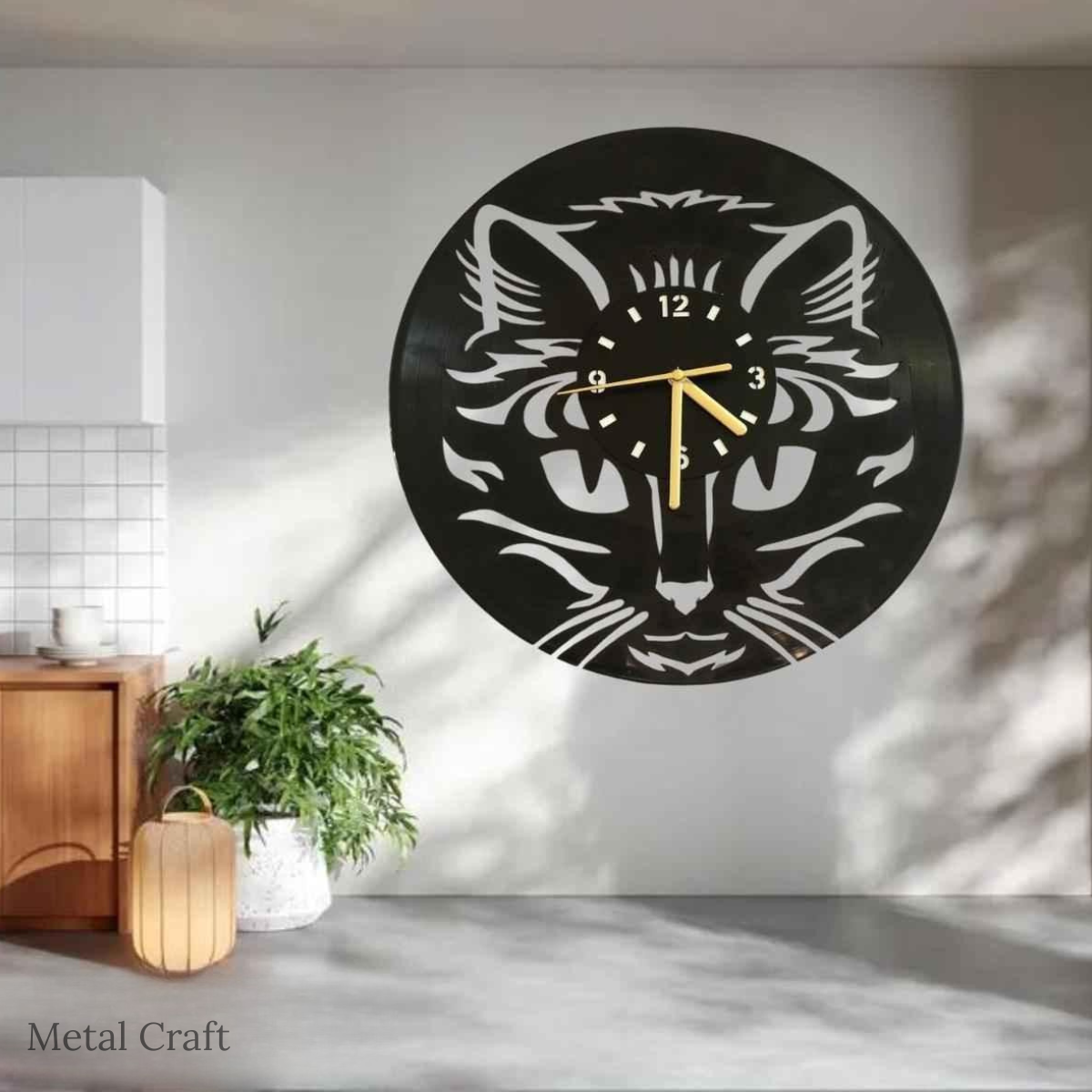 Cat Metal Wall Clock