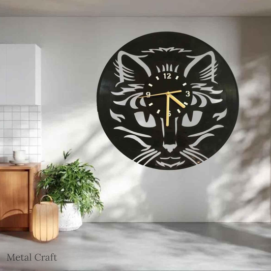 Cat Metal Wall Clock