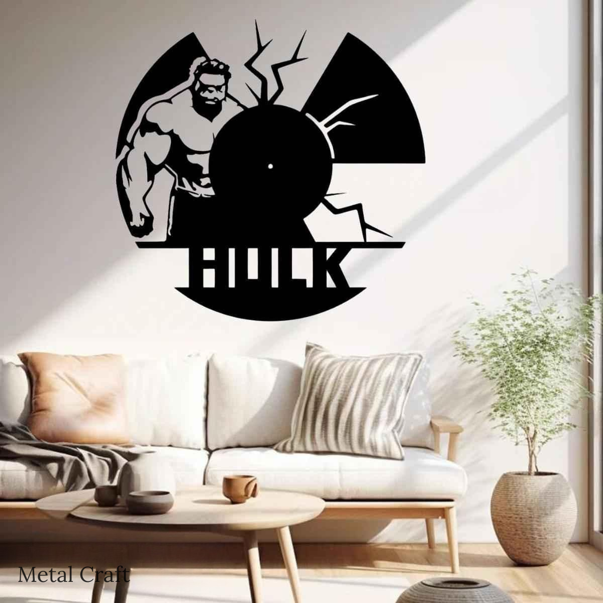 Hulk Vinyl Metal Wall Clock