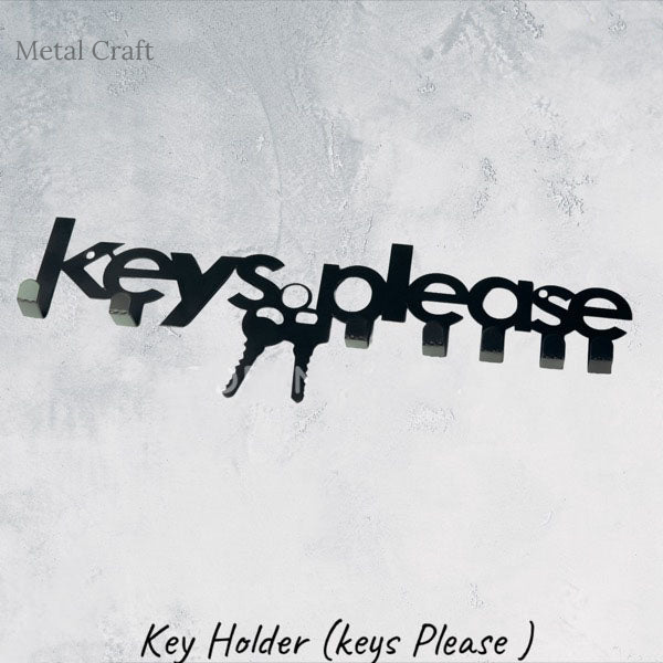 'Key Please' Key Holder | Decorative Wall Key Organizer