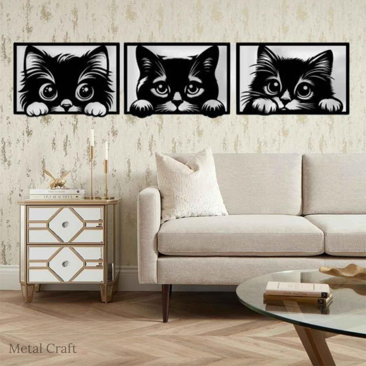 Peeking Cat Wall Decor | Cute Cat Wall Art