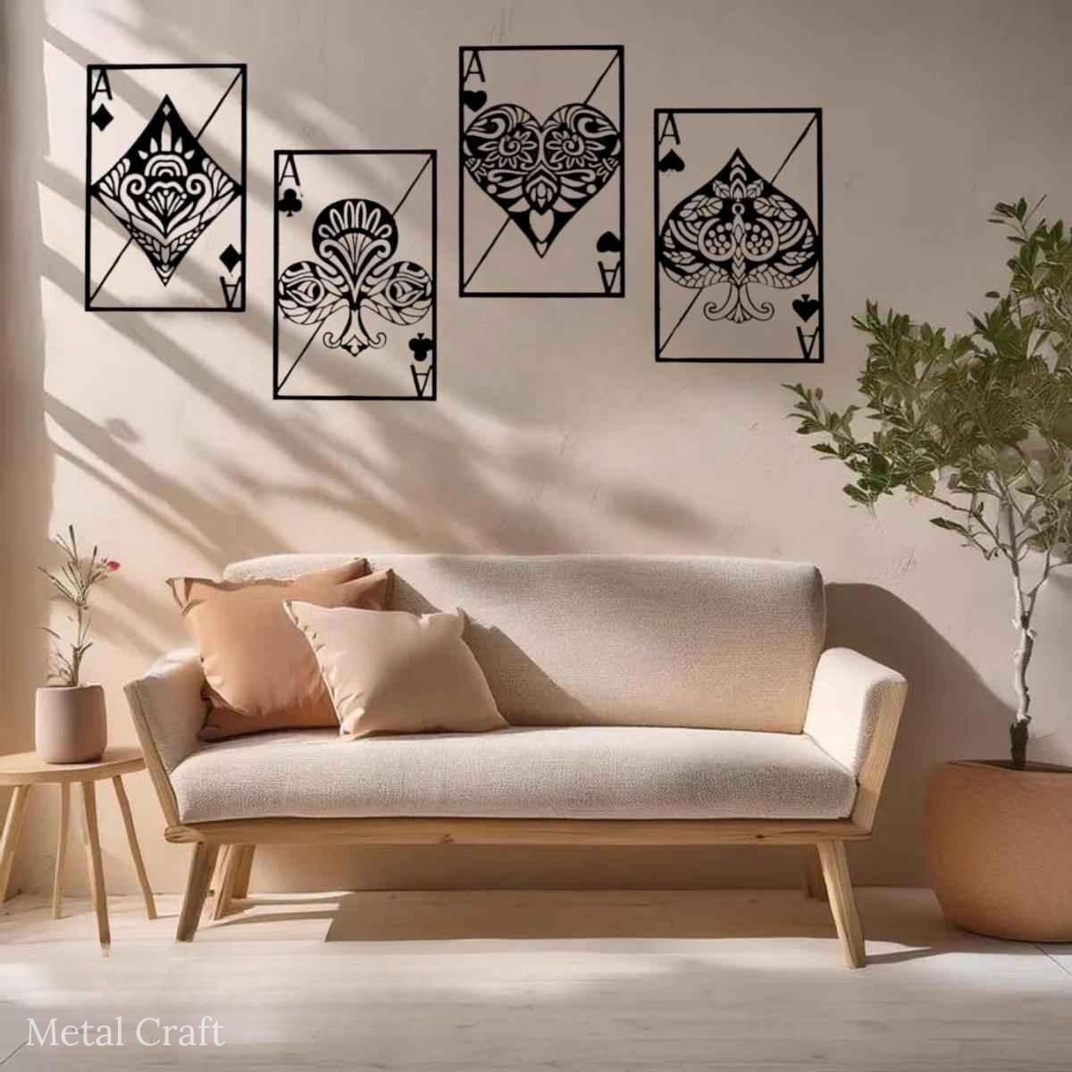 Playing Cards Wall Decor | Poker Metal Wall Art